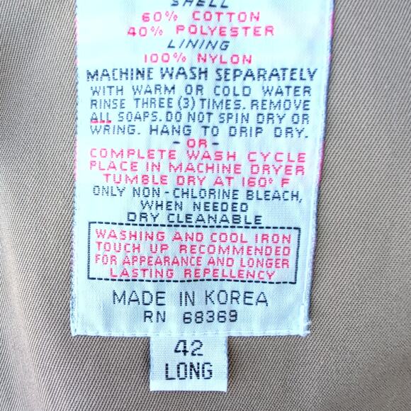 Vintage London Towne Trench Coat Belted Men's Size 42L Camel Tan - Picture 5 of 12